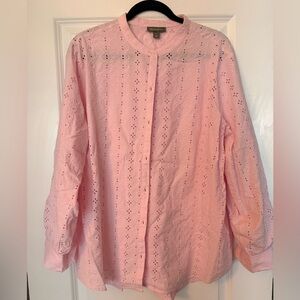 Style & Co. Pink Eyelet Tunic Top